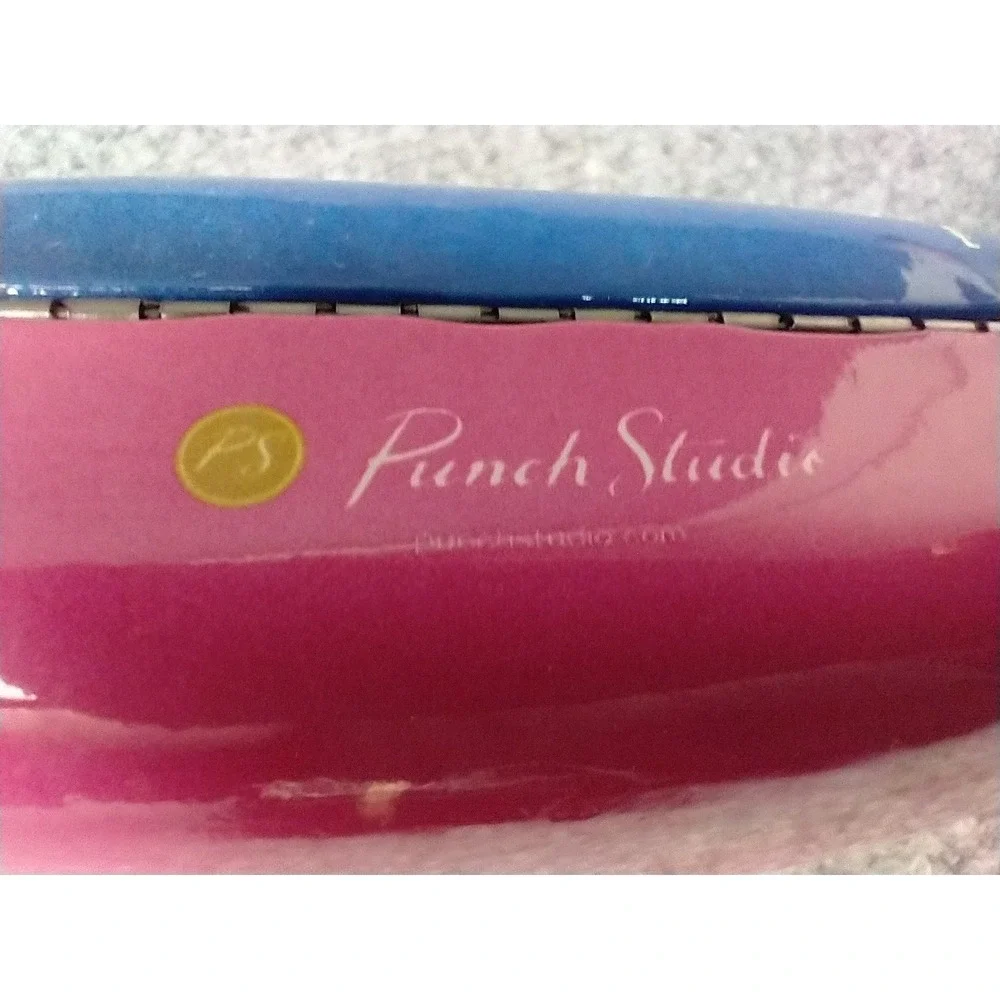 Punch Studio Corgi Dog Hard Shell Eyeglass Case Blue Pink Whimsical Illustration